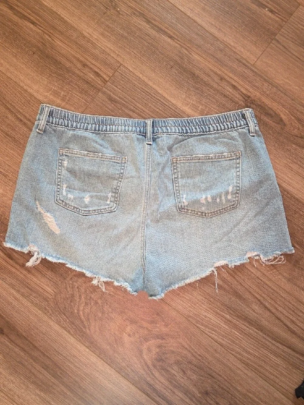 aerie Light Blue Distressed Denim Cutoff Shorts